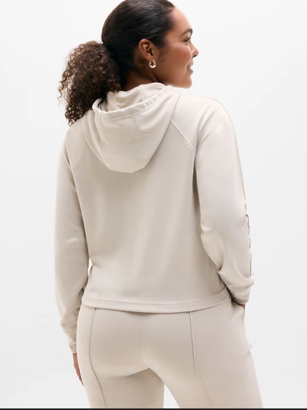 Athleta Seasoft Lightweight Hoodie in Cream
